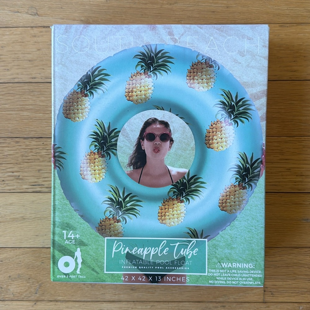 NWT south beach pineapple inflatable pool float